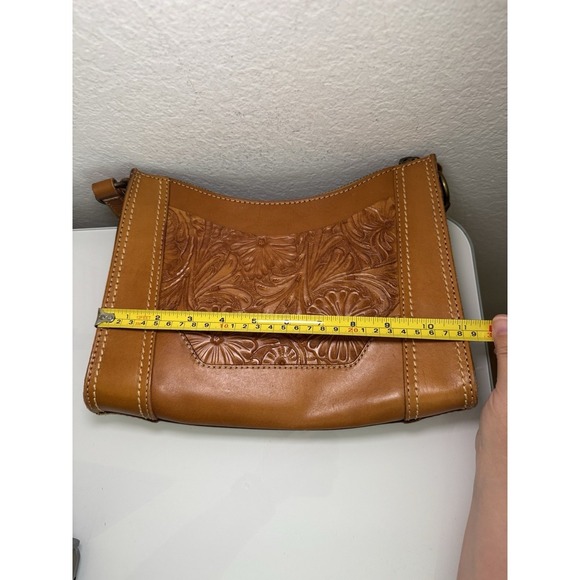 Frye Melissa Artisan Zip Crossbody Sunflower Bag Tooled Brown Western Boho NWOT - Picture 10 of 16